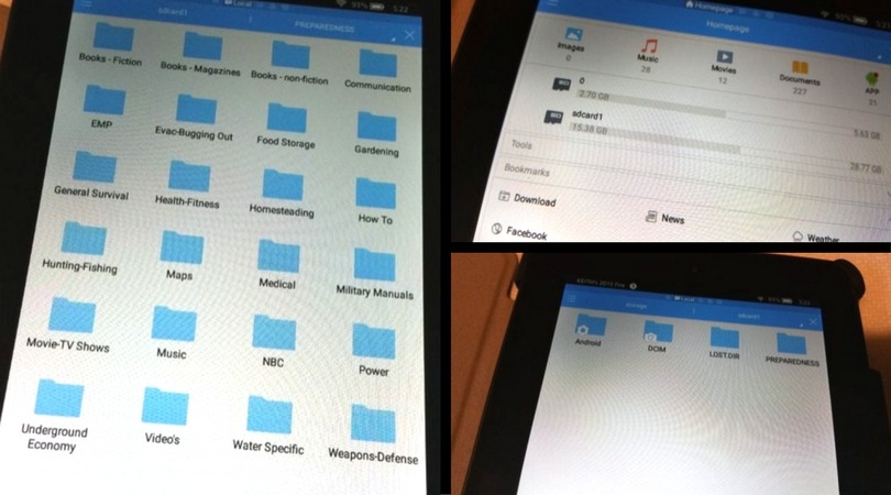 preparedness, ES File Explorer, survival, digital, library