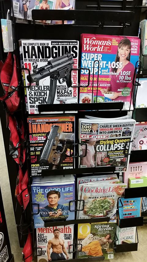 gun, magazines, book, grocery, rack, SHTF, preparedness