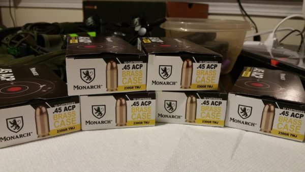 Monarch 45ACP, brass cased, 1911, ammo, ammunition