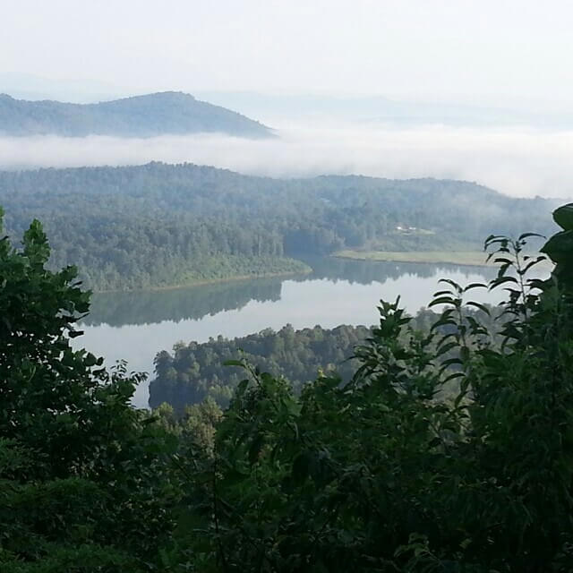 Beautiful mountain lake in North Carolina - Camp Harrison
