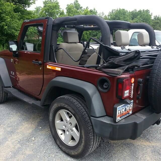 Taking the top off the Jeep