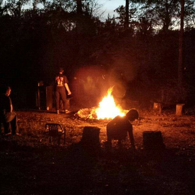 Bonfire with family