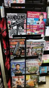 gun, magazines, book, grocery, rack, SHTF, preparedness