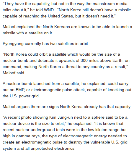 EMP, North Korea, article, except