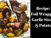 Steak, potato, recipe, foil, camping
