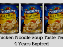 taste test, canned food, chicken noodle, expired, food storage