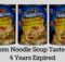 taste test, canned food, chicken noodle, expired, food storage
