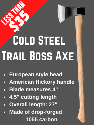 Cold Steel, axe, Trail Boss, survival, preparedness, emergency