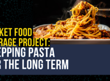 food storage, bucket, pasta, shtf, prepper, survival