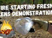testing, fresnel lens, fire starting, firestarting, survival, shtf,