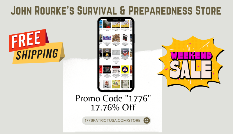survival supplies, frugal, frugality, prepper, shtf, preparedness, store, 1776, rourke, sale, deals, promo code, coupon code