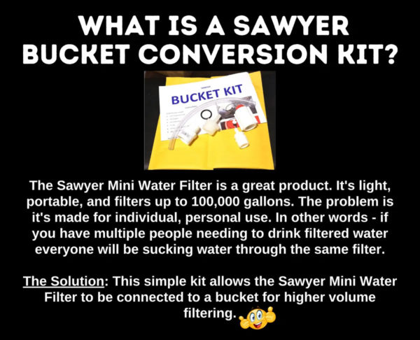 Sawyer Bucket Kit, water filter, vucket conversio kit, Sawyer filter for bucket, preparedness, survival, prepper, prepare, water,