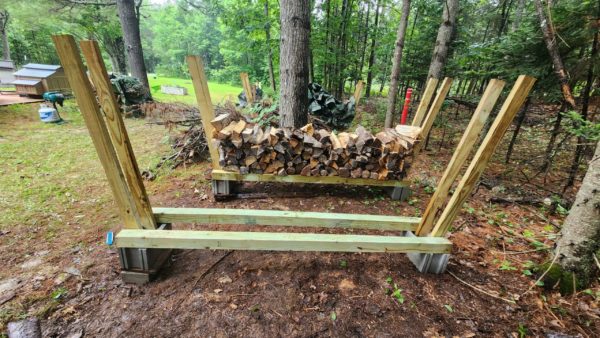homemade rack for firewood, budget friendly, DIY, firewood, prepare, winter, woodstove
