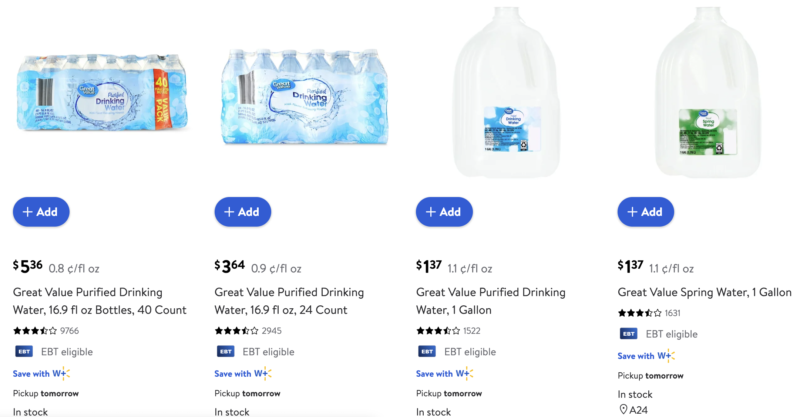 bottled water, stocking up, prepper, preparedness, survival, water, supplies