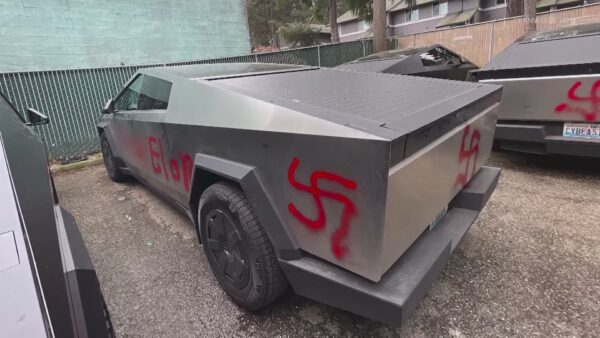 Tesla, dealership, vandalism, Left, democrat, politics, radical, civil war