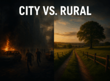 city vs. country survival, preparedness, shtf, prepper, differences,